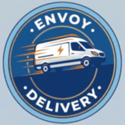 ENVOY DELIVERY logo featuring an electric delivery van.